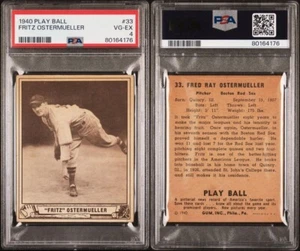 Fritz Ostermueller #33 - 1940 Play Ball - PSA 4 VG-EX - Picture 1 of 1