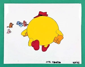 PACMAN SHOW, 1982 Video-Game Related Animation Cel, PACMAN Scares 5 Ghosts - Picture 1 of 2