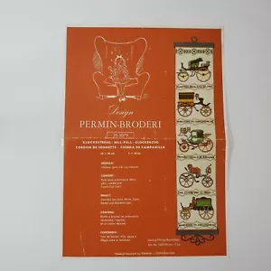 Permin Broderi Copenhagen Wagon Bell Pull Cross Stitch Pattern Wagon Wheel - Picture 1 of 4