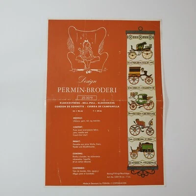 Permin Broderi Copenhagen Wagon Bell Pull Cross Stitch Pattern Wagon Wheel  - Image 1 of 4