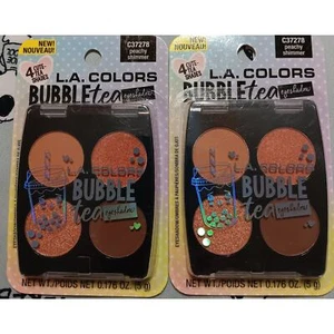 L.A. Colors Bubble Tea Eyeshadow 4 Cute-Tea Shades Peachy Shimmer (2 pks) - Picture 1 of 4
