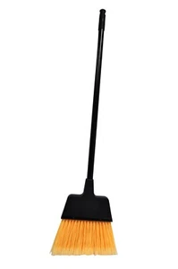 Angled Nylon Bristle Black Handle Lobby Broom - Picture 1 of 1