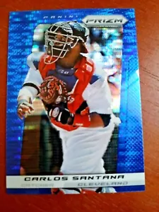 2013 PANINI PRIZM - BLUE PULSAR - CARLOS SANTANA - CLEVELAND INDIANS #92 - Picture 1 of 2