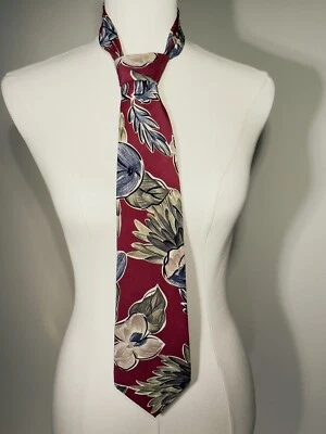 Surrey Silk Neck Tie Plants Floral Classic Unique Heritage Grandpacore - Image 1 of 4