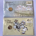 2018 The Magic Pudding & Snugglepot and Cuddlepie PNC Pair w/ $1 Coloured Coin