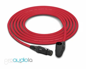 Mogami 2549 Cable | Neutrik Gold 90º XLR-M to Straight XLR-F | Red 9 Feet - Picture 1 of 1