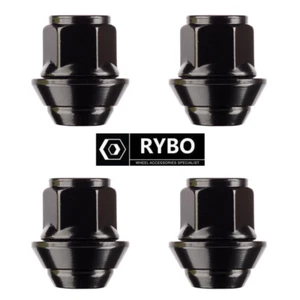 Ford Replacement Alloy Wheel Nuts Set of 4, M12 x 1.5, 19 Hex EO Style (Black) - Picture 1 of 6