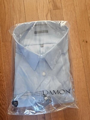 TALLA 20 34/35 DAMON (NUEVO) Camisa de Vestir Azul Manga Larga Lote #21 Foto 1 de 3