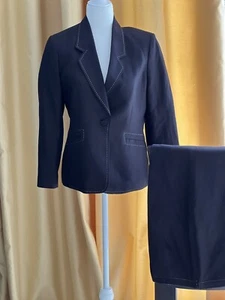 Le Suit Pants Suit Women Petite 6PBlack Pinstripe Lined Blazer & Pants - Picture 1 of 9