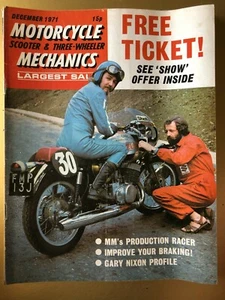 Motor Cycle Mechanics Motorcycle Magazine Dec 1971 Cover Suzuki 500 580D - Picture 1 of 2