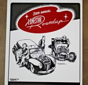 Out of Print Signed Keith WEESNER poster vtg FORD A Roadster Hot Rod FlatHead V8 - Picture 1 of 5