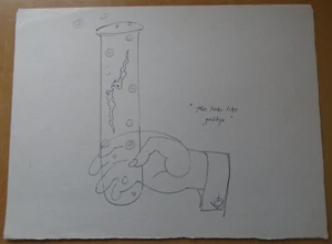 Michael ffolkes, pen & ink "Looks Like Goodbye" cartoon. Punch, Private Eye etc. - Picture 1 of 2