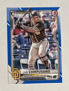 2021 Bowman Luis Campusano Rookie Blue Parallel #/150 - San Diego Padres #68