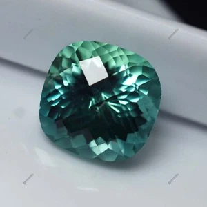 Cojín cuadrado natural de 9,35 quilates con piedras preciosas CERTIFICADO zafiro Montana verde azulado - Imagen 1 de 12