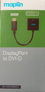 Certified High Quality Maplin Branded Display Port to DVI-D Adaptor RRP £29.99 - Picture 1 of 1