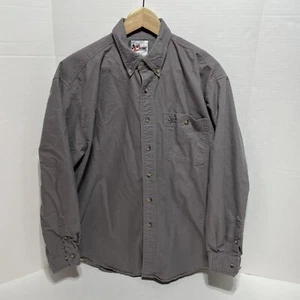 Chase Authentics Mens Button Up Shirt, Large, Grey, Long Sleeve - Picture 1 of 9