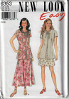 New Look Sewing Pattern 6353 Tie Neck Tops Flared Skirts 8-18 Vintage 90s Ladies