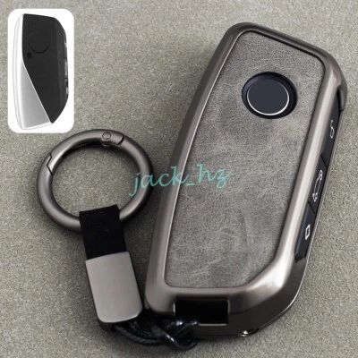 For BMW 2023-2025 Metal Leather Car Key Fob Case Cover Keychain Accessories - Image 1 of 4