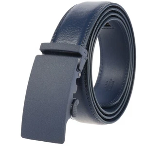 Leisure Men's Leather Belt Automatic Buckle Waist Strap Ratchet Strap Gift Jeans - Picture 1 of 6