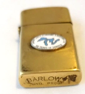Untested Vintage Barlow Brass Lighter Great lake Plumbing Heating Co Advertise - Picture 1 of 12
