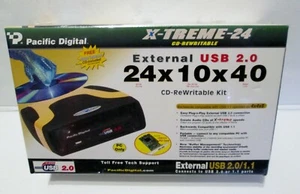 Vtg Pacific Digital U-30110 24x10x40 External USB 2.0 CD-RW Drive Sealed - Afbeelding 1 van 5