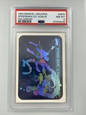 1990 Marvel Universe Hologram Card SpiderMan vs Goblin #MH5 PSA 8 NM-MT