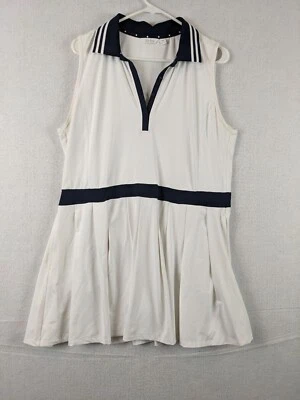 Lady Hagen Womens Sleeveless Golf Dress XL Polyester White Navy - Image 1 of 4
