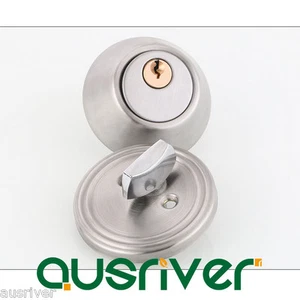 New Stainless Steel Door Lock Deadlock Set Round Cylinder Entry Entrance Keyed - Bild 1 von 11