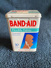Vintage 1980's BAND-AID Brand 3.5" Tin-Flexible Fabric Bandages - 30 Count-Empty