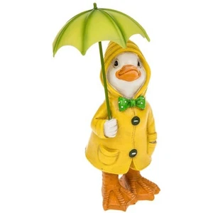 Small Puddle Duck with Umbrella Decorative Quirky Figurine Gift - Picture 1 of 1
