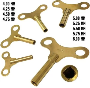 RADIATOR KEY SOLID BRASS PLUMBING BLEED AIR SQUARE KEY 9 SIZES 4 - 6MM - Picture 1 of 24