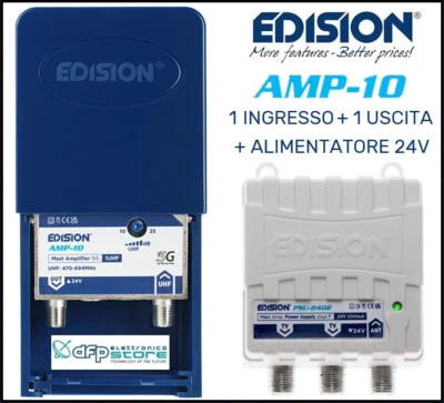 Amplificatore Da Palo di Segnale Alimentatore Antenna Tv Digitale Terrestre UHF - Immagine 1 di 4