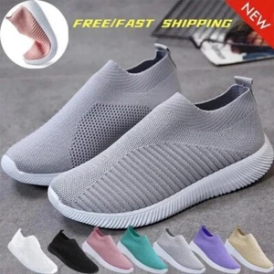 Womens Breathable Athletic Sneakers Slip on Running Tennis Casual Walking Shoes - Picture 1 of 24