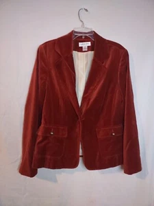 Chaqueta Blazer Judith Hart Talla 16 Naranja Quemado Con Forro a Rayas Años 90 Y2K De Colección - Imagen 1 de 13