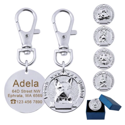 Personalized Pet Tags Dog Cat ID Collar Tag with Dogs Images Free Engraved - Image 1 of 4