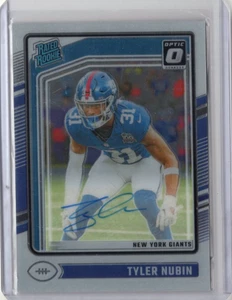 TYLER NUBIN NFL Giants 2024 Panini Donruss Optic RC Auto 235/325 #296 Card - Picture 1 of 2