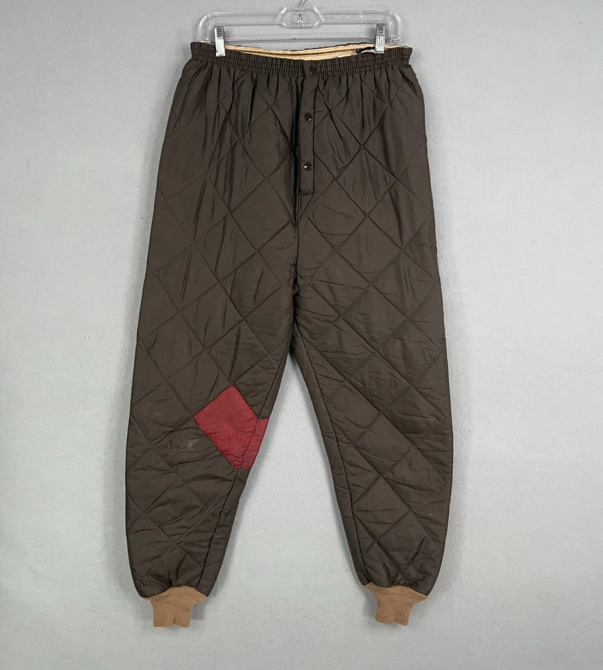 Vintage Red Head Pants Men Medum Brown Quilted Insulated Dacron Hunting 60s 70s - Image 1 of 4
