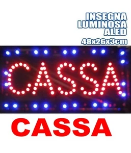 Insegna Luminosa Insegne Luminose A Led Con Scritta Cassa Con Ganci 50 X 25 Cm - Foto 1 di 3