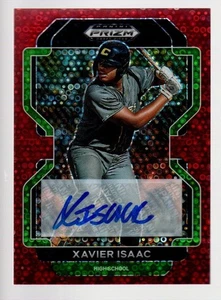 Prizm Draft Picks Prizms 2022 autógrafo Red Donut Circles PDP29 Xavier Isaac/99 - Imagen 1 de 1