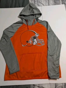 Nike Ropa de Equipo Calce Térmico Cleveland Browns Talla L Sudadera con Capucha Mangas con Agujero para el Pulgar - Imagen 1 de 13