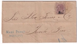 España 1884 - Carta Barcelona a Puerto Rico - Picture 1 of 2