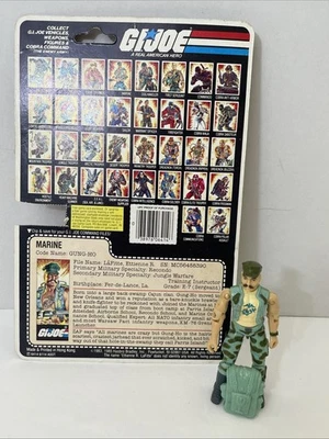 GI Joe 1983 Gung-Ho Marine (v1) con tarjeta de archivo sin cortar y mochila - sin lanzador Foto 1 de 4