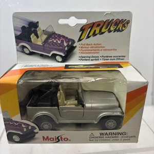 NOS Maisto Trucks Silver Jeep Collectible Diecast Model Vintage Sealed Toy - Picture 1 of 7