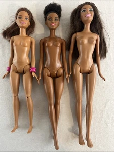 90er Jahre schwarze nackte Barbie Puppe 3 Stück Afroamerikaner Vintage - Bild 1 von 12