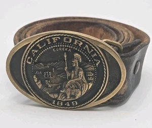 Messing California State Seal CA Eureka Heritage Mint 70er Vintage 47" Gürtel & Schnalle - Bild 1 von 16