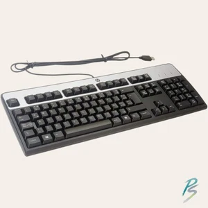 New HP 434821-002 USB Wired Keyboard 104 Keys Black and Silver - Picture 1 of 3