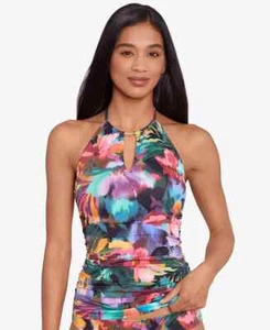 MSRP$115 Lauren Ralph Lauren Women's High Neck Halter Tankini Swim Top SIZE 14 - Picture 1 of 3