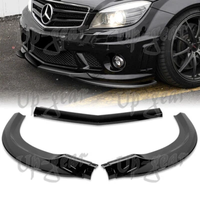 Parachoques delantero pintado negro labio 3 piezas Mercedes-Benz W204 C63 AMG para 08-11 Foto 1 de 4