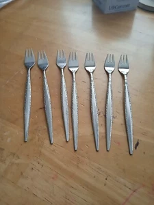 Set Of 7 Cocktail/Seafood Forks 6" Community Stainless - Picture 1 of 4
