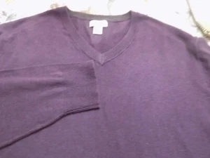OLD NAVY SWEATER V NECK PURPLE COTTON BLEND SIZE XL/TG - Picture 1 of 6